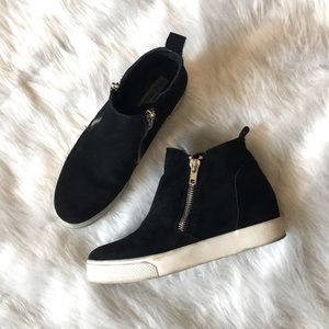 Steve Madden Wedgie Black Suede